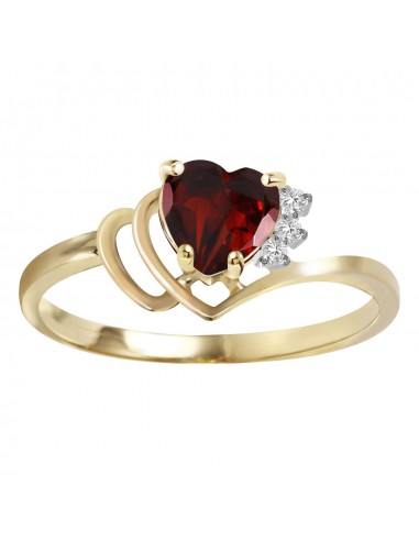 0.97 Carat 14K Solid Yellow Gold Ring Natural Diamond Garnet votre