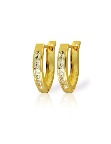 1.1 Carat 14K Solid Yellow Gold Small Cubic Zirconia Oval Hoops acheter en ligne