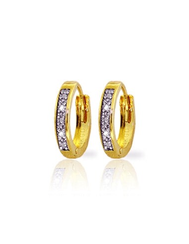 0.02 Carat 14K Solid Yellow Gold Hoop Huggie Earrings Natural Diamond votre restaurant rapide dans 