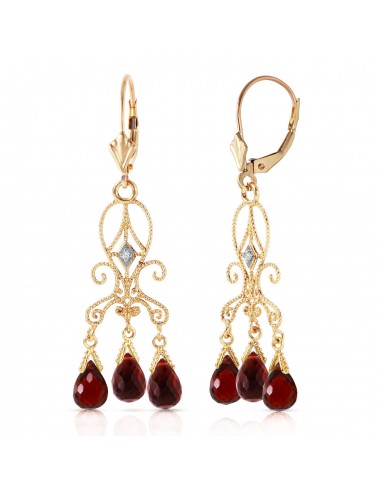 6.31 Carat 14K Solid Yellow Gold Sensation Garnet Earrings Livraison rapide