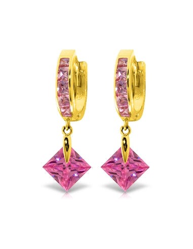 7.58 Carat 14K Solid Yellow Gold Marlena Pink Zirconia Earrings les muscles