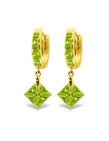 7.58 Carat 14K Solid Yellow Gold Marlena Green Zirconia Earrings pas chere