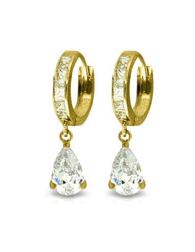 5.7 Carat 14K Solid Yellow Gold Under Fire Cubic Zirconia Earrings Les êtres humains sont 