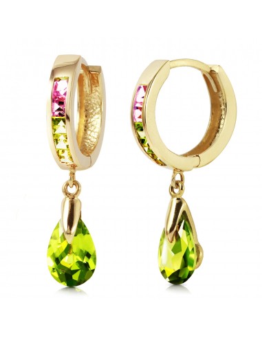 5.68 Carat 14K Solid Yellow Gold Green Act Cubic Zirconia Earrings de l' environnement